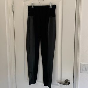 ON vegan leather leggings.